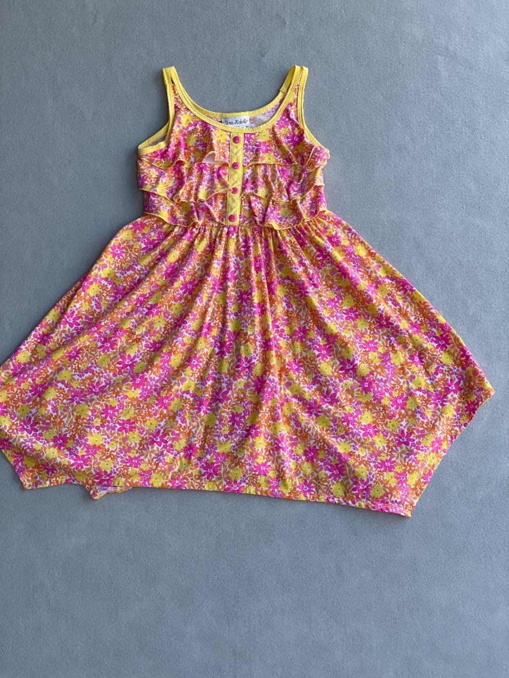 JONA MICHELLE GIRLS FLORAL RUFFLE TANK DRESS - SIZE 10